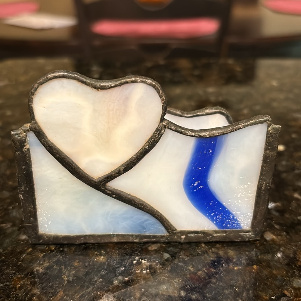 Stain Glass Double Heart Card Holder - Picture 4 of 15